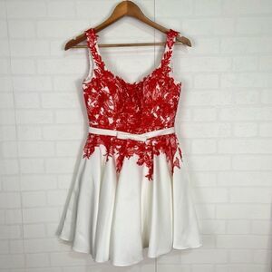 Alyce Paris Womens prom dress size 2 short Fit and Flare Mini Dress Red